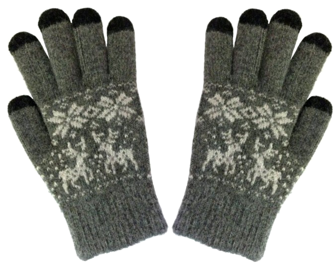 Gray Nordic Pattern Winter Gloves Pair Transparent Background PNG Image