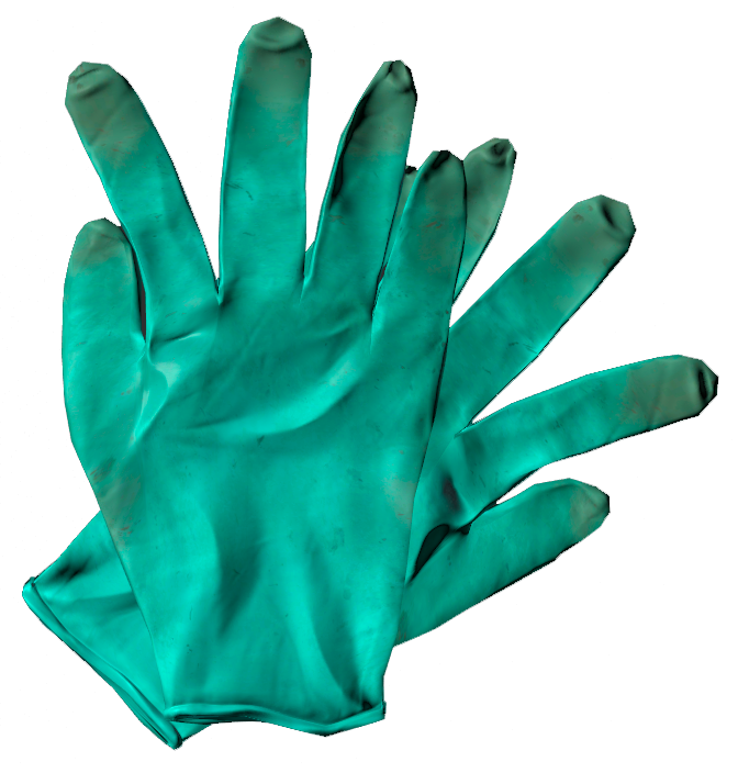 Green Nitrile Household Cleaning Gloves Pair Clear Background Handwear Illustration