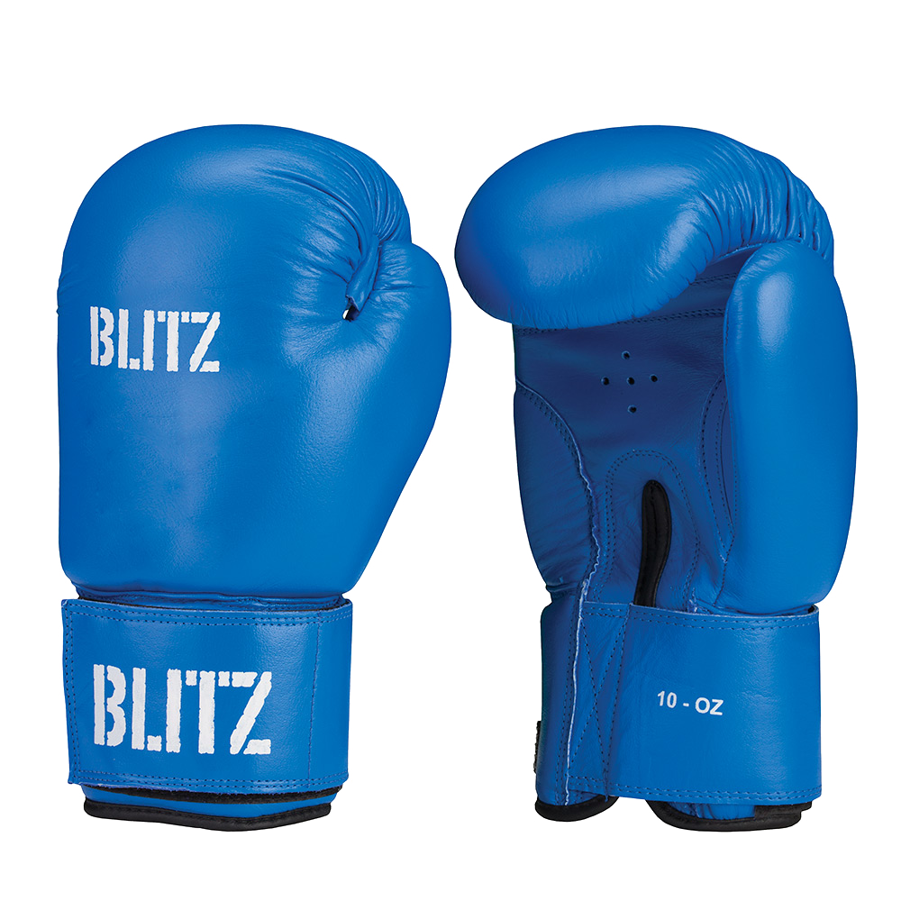 Pair Of Bright Blue Boxing Gloves With Wrist Closures PNG Glove Image For Design