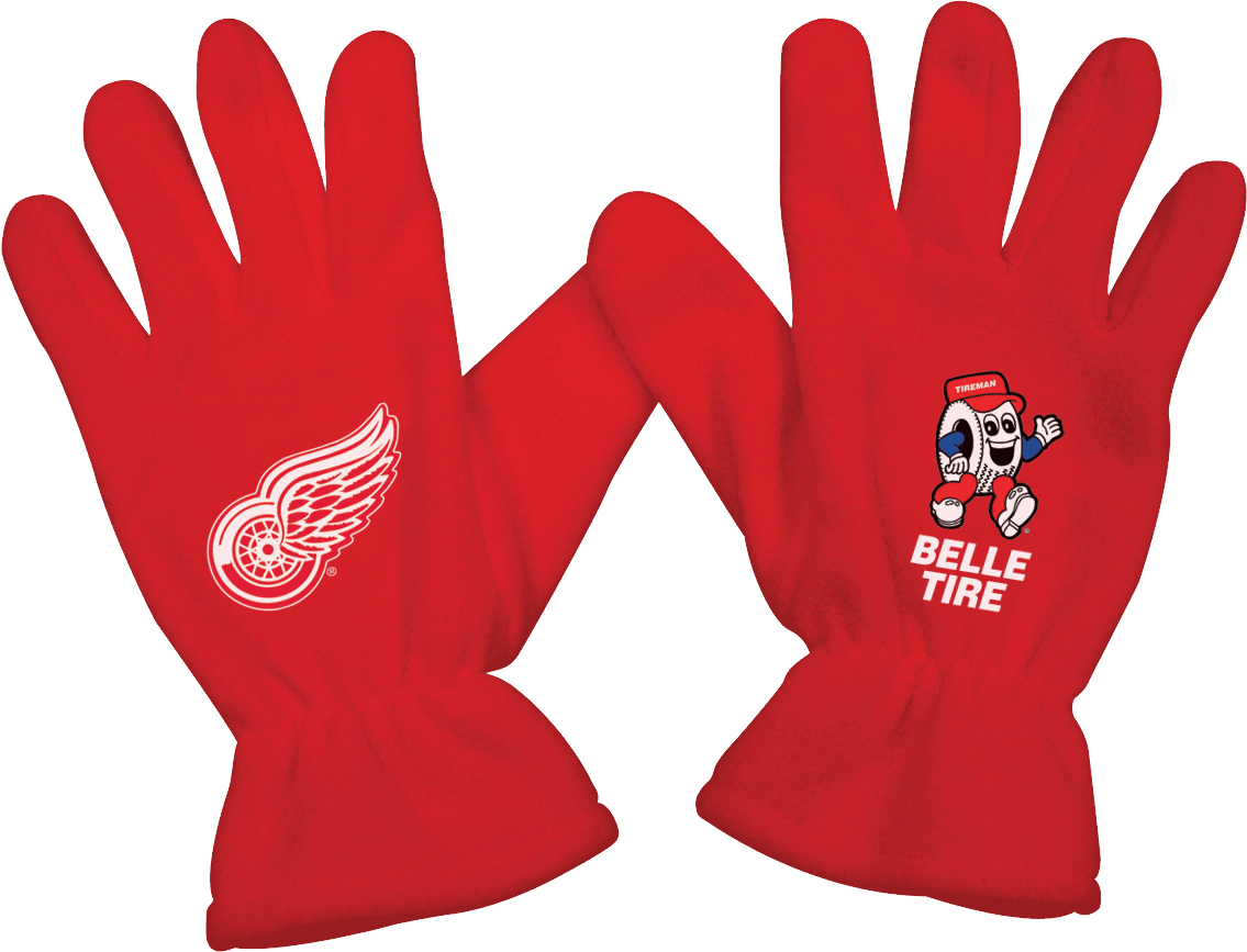Red Knit Gloves Pair With Decorative White Pattern Transparent Background Work Gloves PNG