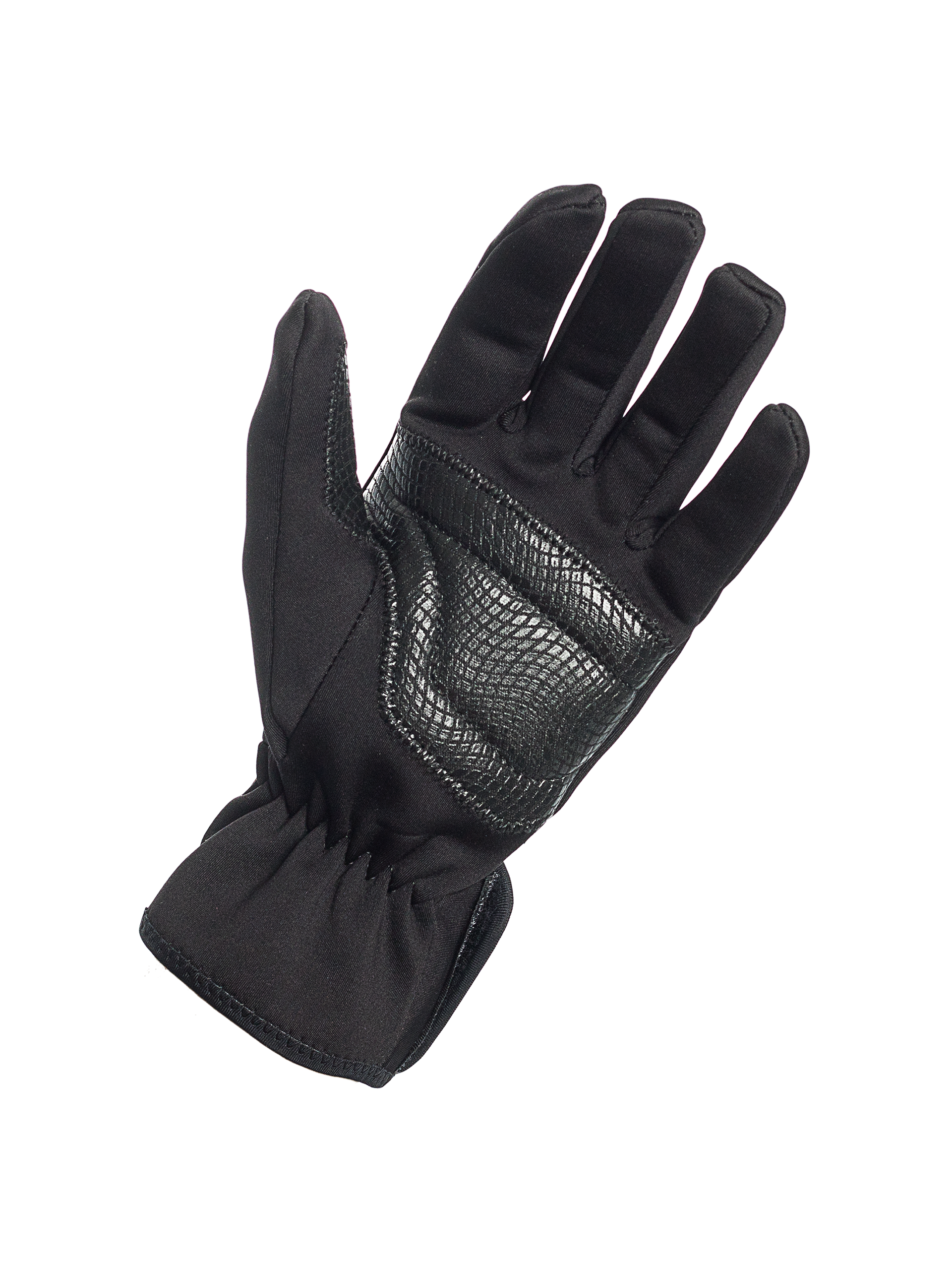 Single Black Leather Glove With Long Wrist Cuff PNG Image With Transparent Background