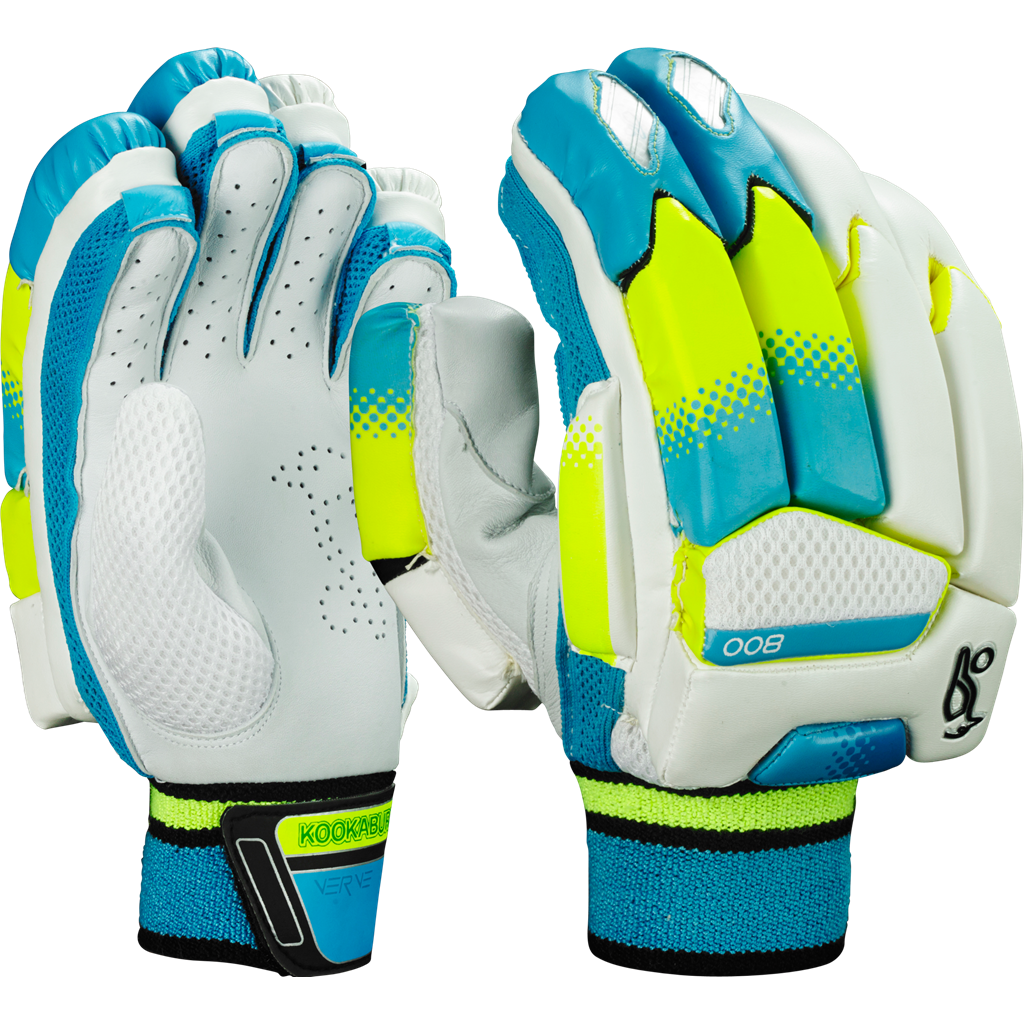 White Blue And Neon Yellow Cricket Batting Gloves Pair Transparent Background Boxing Gloves PNG