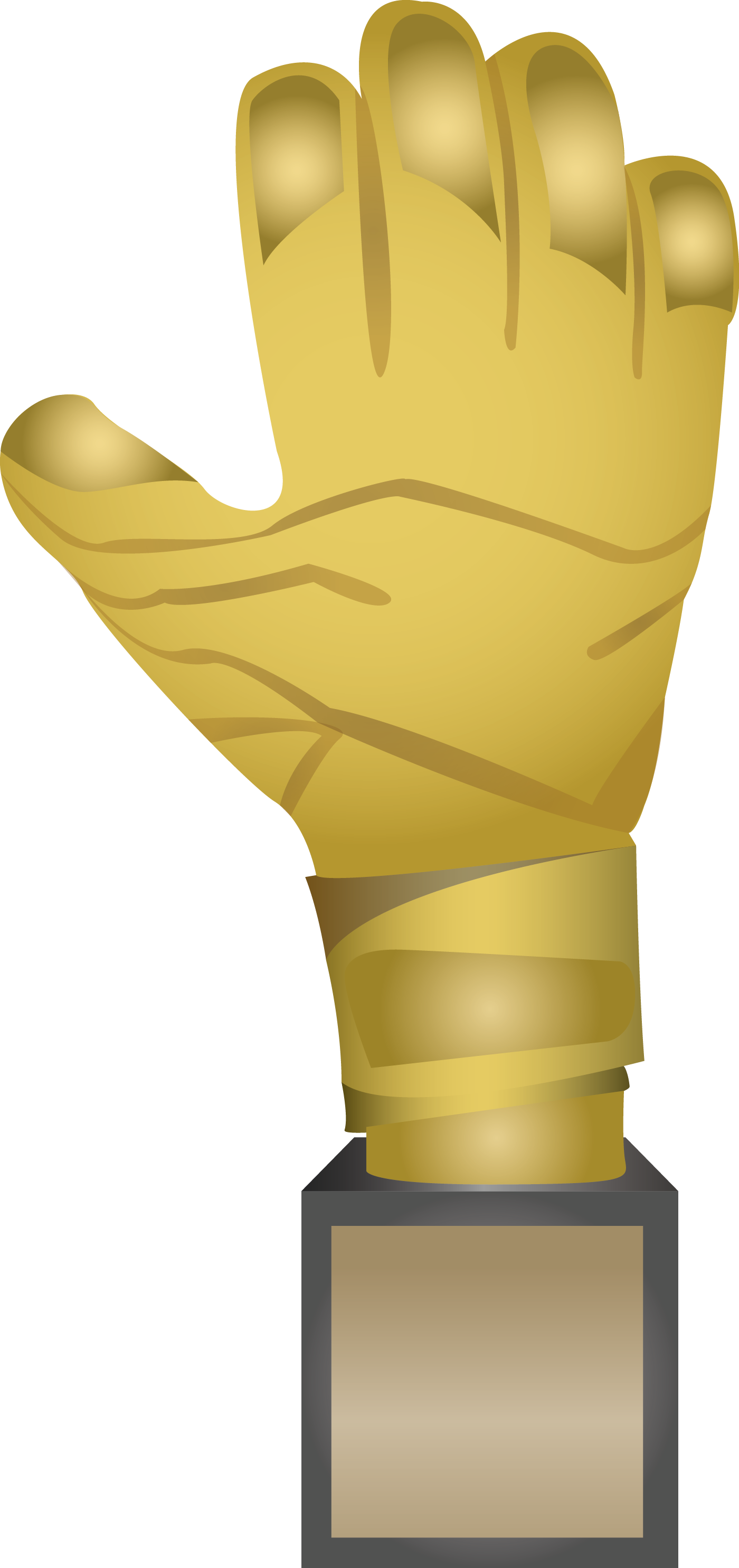 Yellow Protective Work Glove With Extended Wrist Cuff Isolated Glove PNG Artwork