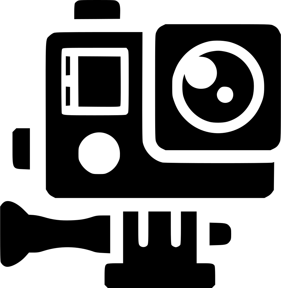 Black Action Camera And Mount Silhouette Icon Transparent Background Camera Accessory PNG