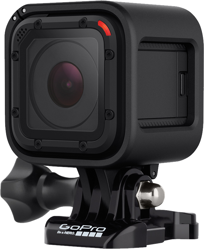 Black GoPro Camera In Protective Case With Mounting Buckle Transparent PNG Clipart