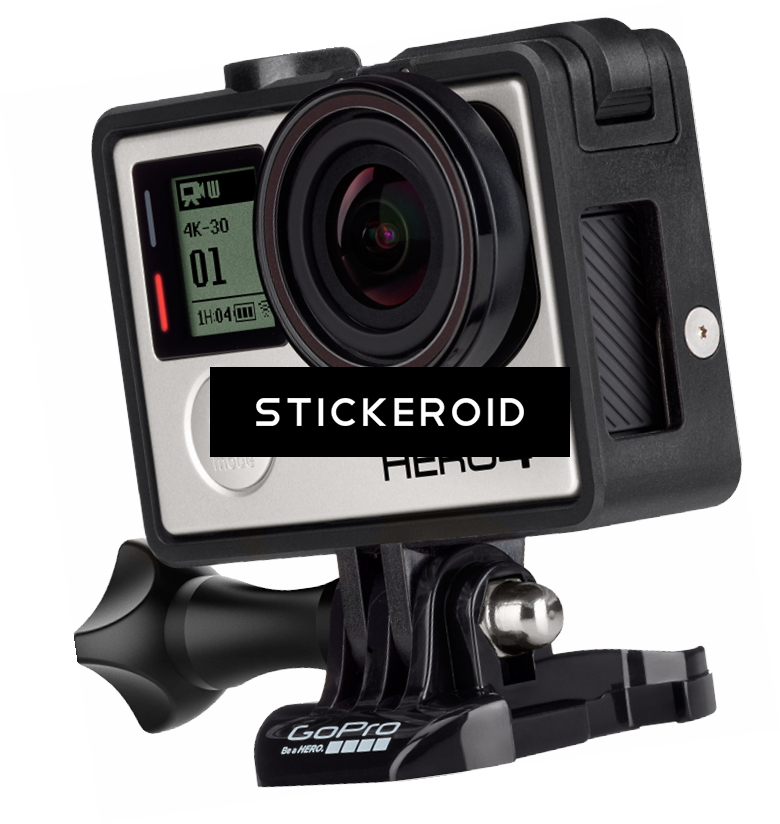 Black GoPro Camera Protective Case With Screen And Mount PNG Image With Transparent Background