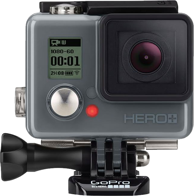 GoPro Action Camera In Clear Case With Rear Display Screen PNG Image With Transparent Background