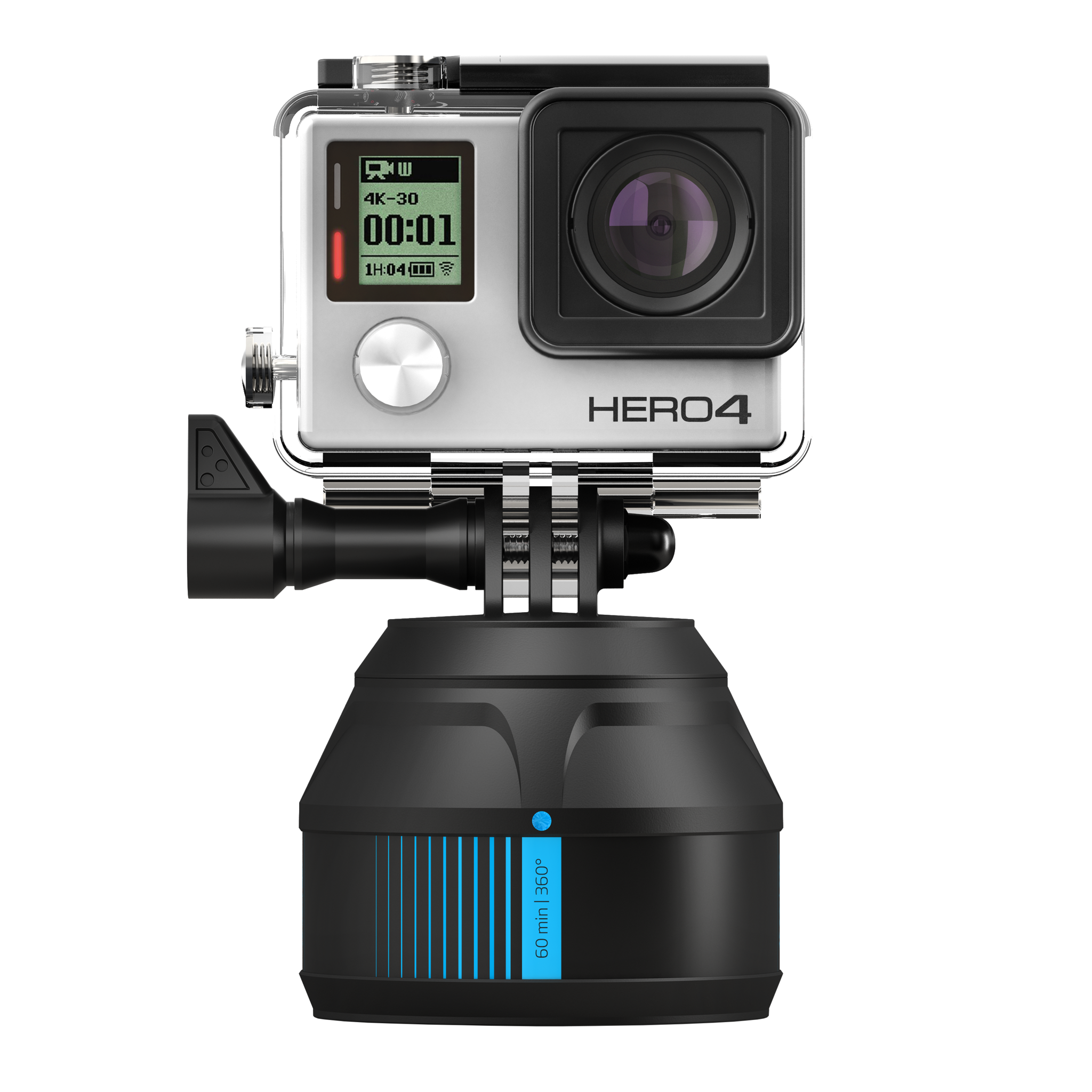 GoPro Hero Four Action Camera On Rotating Mount And Base Transparent PNG Clipart