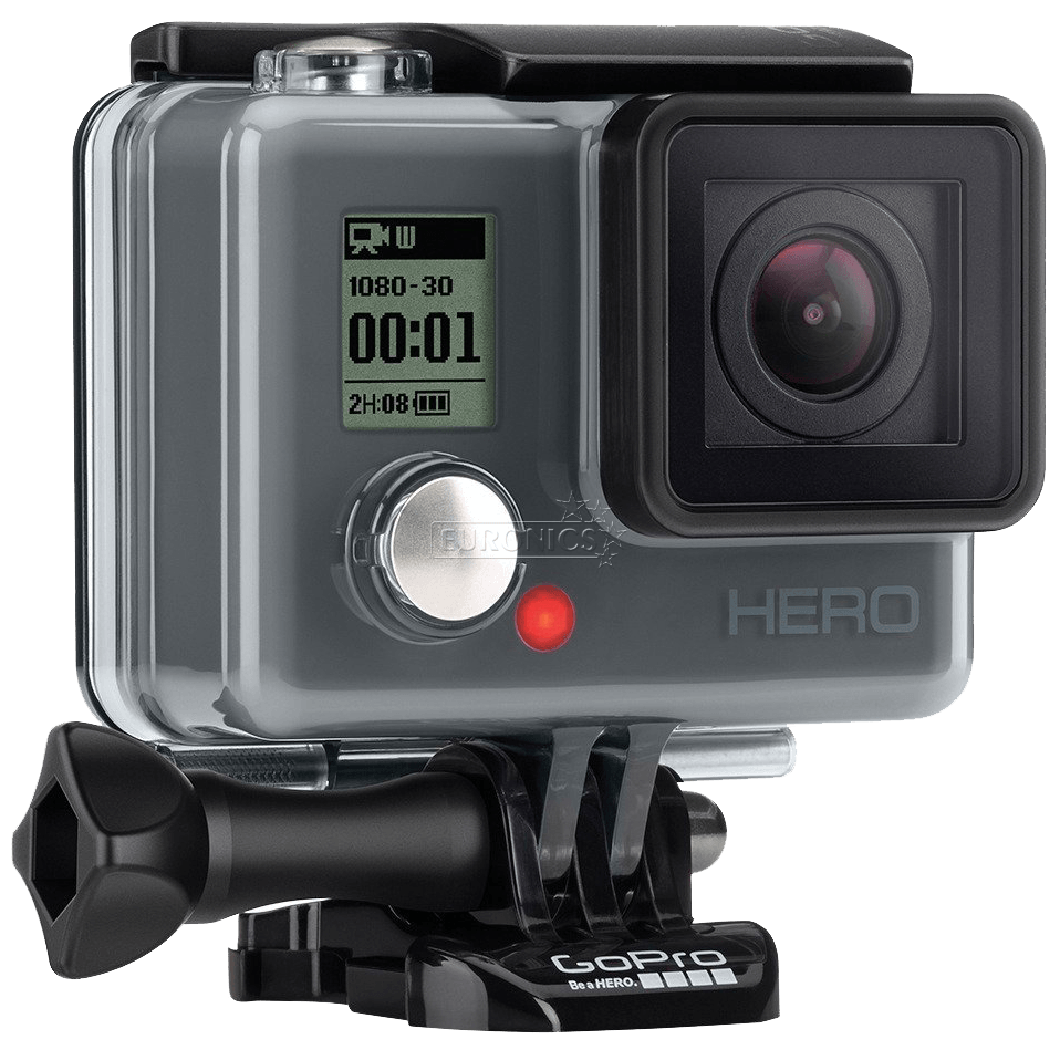 GoPro Hero Four Silver In Waterproof Housing With Base Mount Transparent PNG Image For Creative Projects
