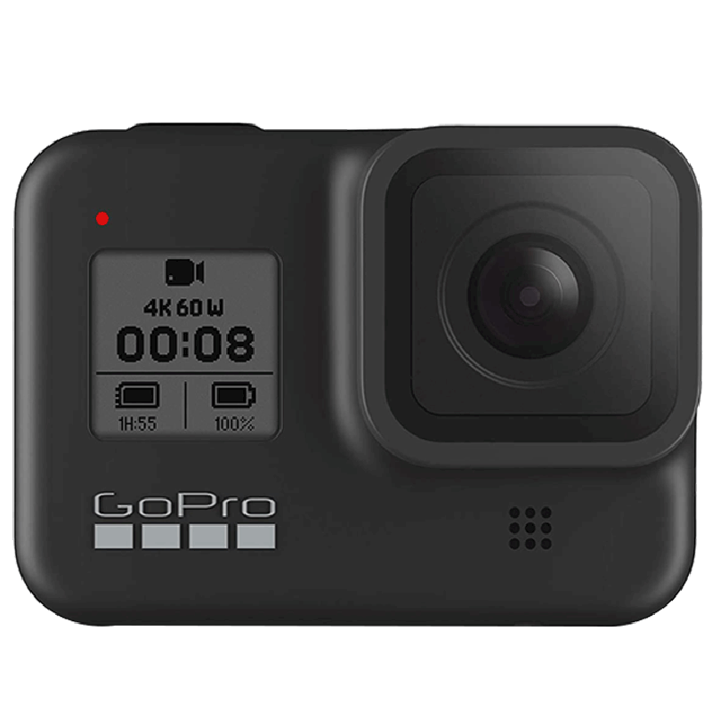Black GoPro Hero Eight Camera Rear Touchscreen View Transparent PNG Image For Creative Projects