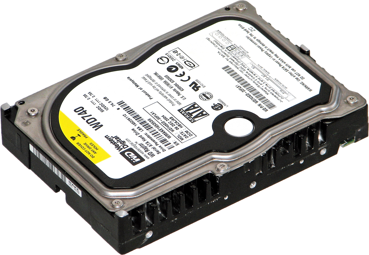 Desktop Hard Drive Product Image With Platter And Actuator PNG Cutout With Clear Background