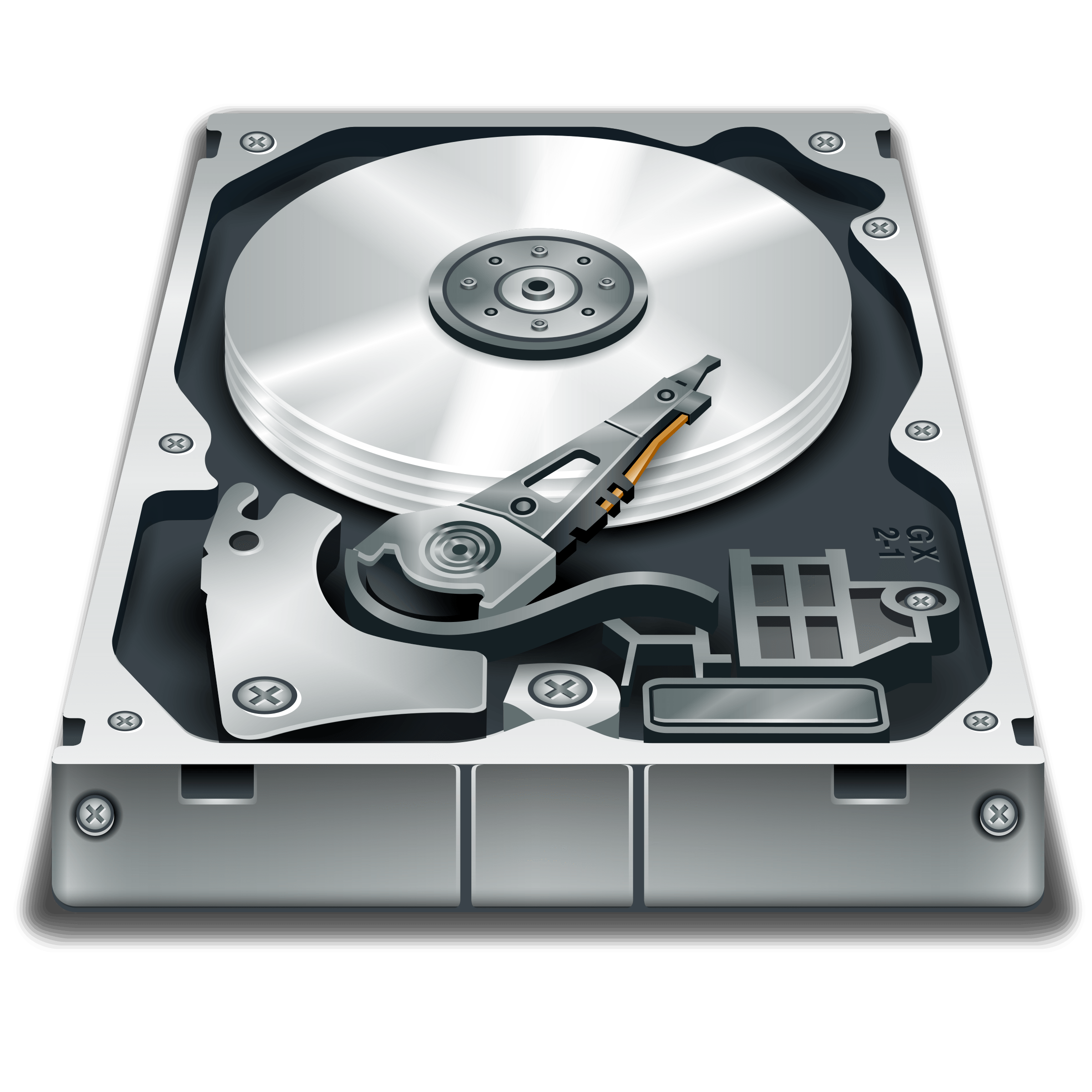 Internal Hard Disk Drive With Exposed Platter And Circuit Board Isolated Hard Disk PNG Artwork