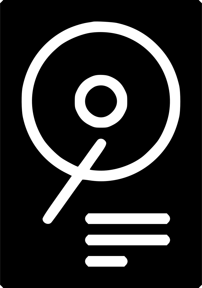 Minimal Black Hard Drive Platter And Read Head Icon High Resolution PNG Illustration