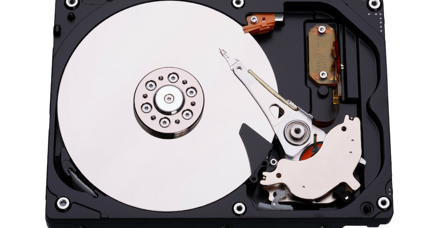 Open Hard Drive With White Platter And Read Write Arm Transparent Background Storage PNG