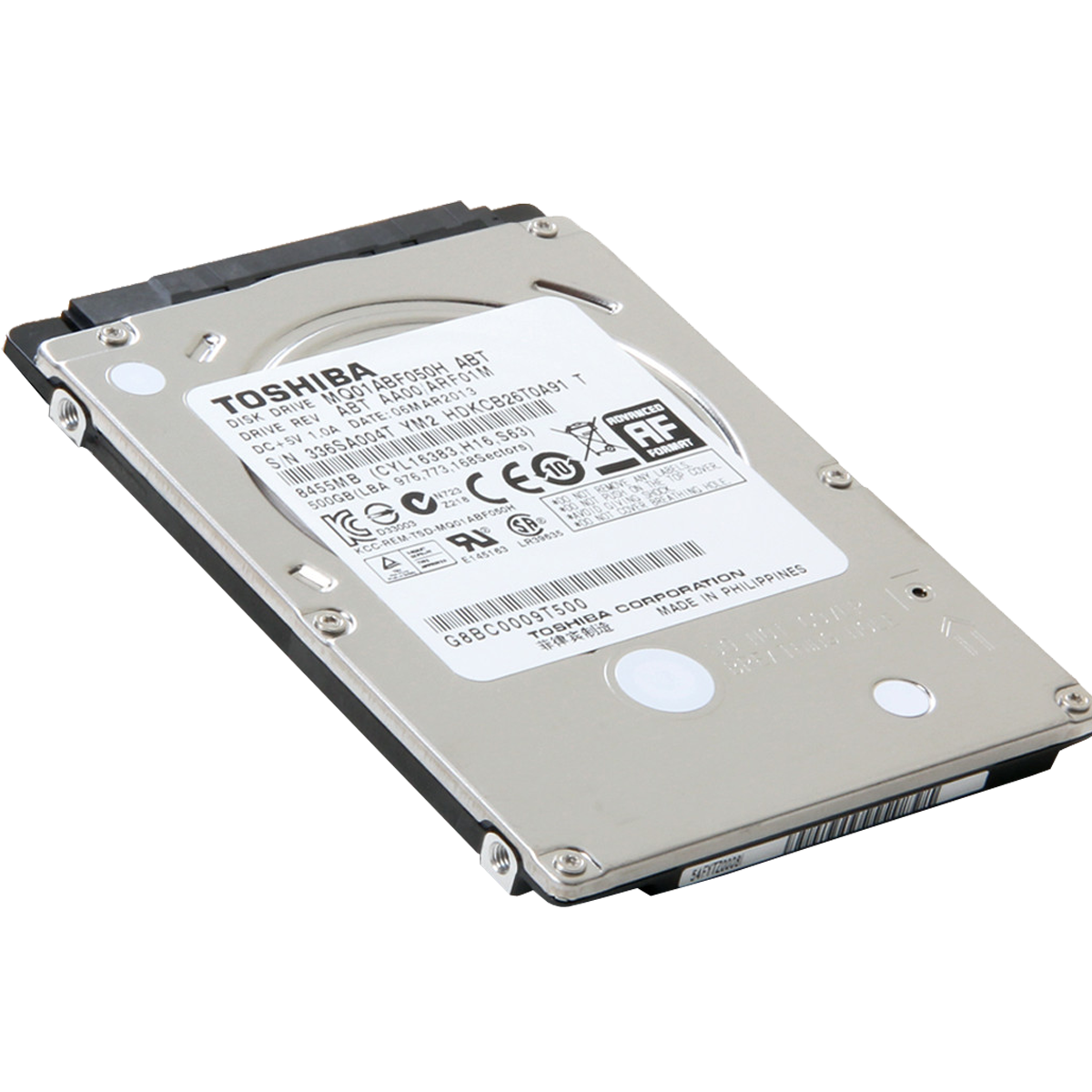 Silver Laptop Hard Drive With Printed Product Label Isolated Transparent PNG Graphic