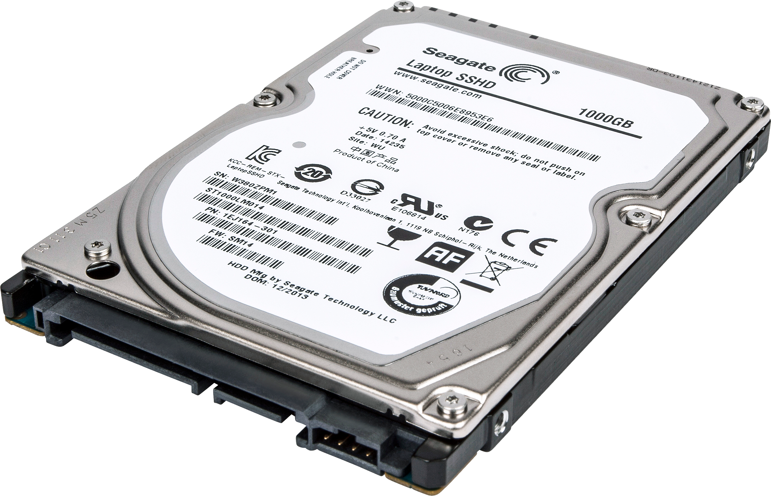Silver Three And A Half Inch Internal Hard Disk Drive With Label Transparent Background PNG Image