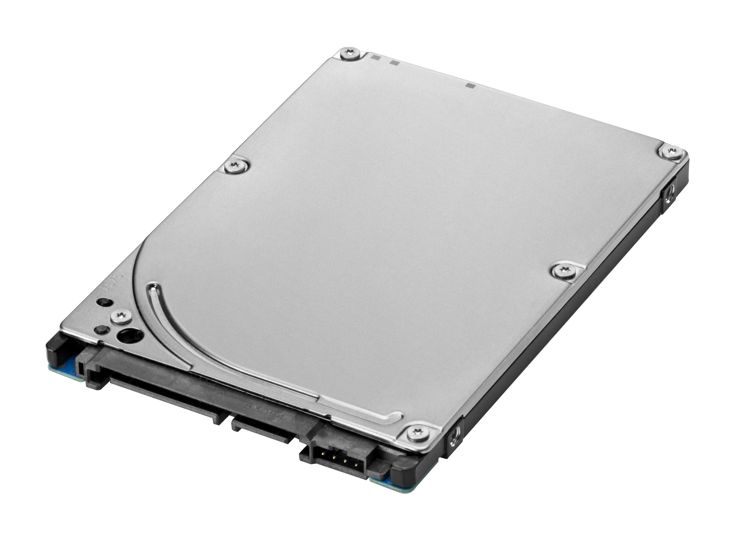 Slim Silver Internal Hard Disk Drive Top View Isolated Transparent PNG Graphic