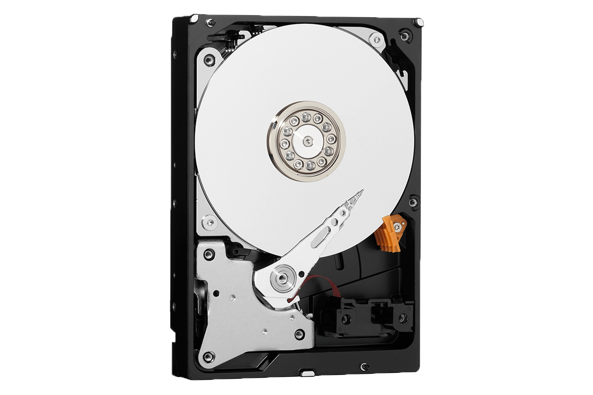 Upright Open Hard Disk Drive With Silver Circular Platter PNG Drive Image For Design
