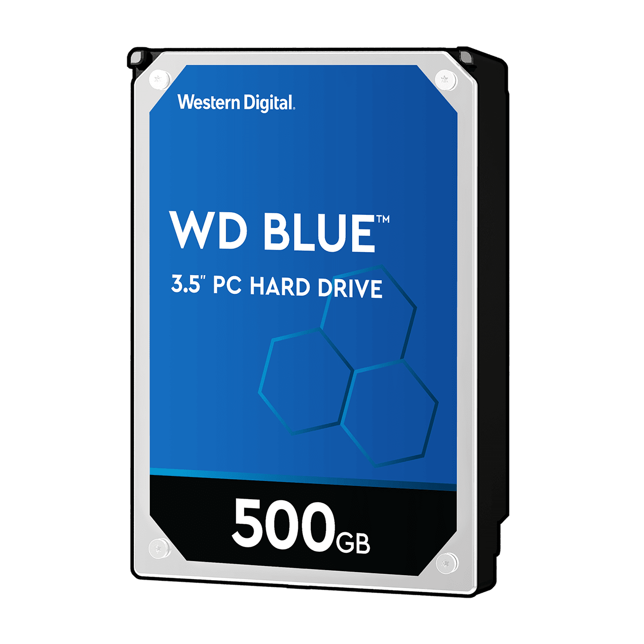 Western Digital Blue Five Hundred Gigabyte Desktop Hard Drive Transparent Background Storage PNG