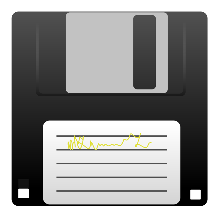 Black Three And A Half Inch Floppy Disk Storage Icon Technology PNG With Clear Background