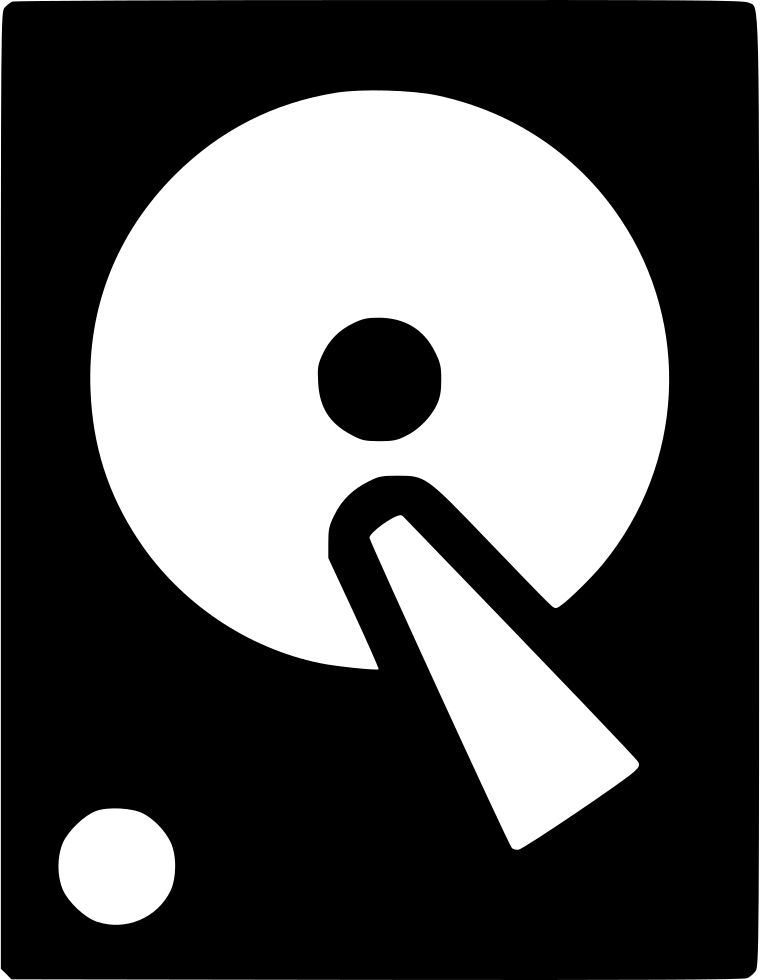 Black Vertical Hard Disk Drive Storage Symbol Icon Transparent Background Hard Drive PNG