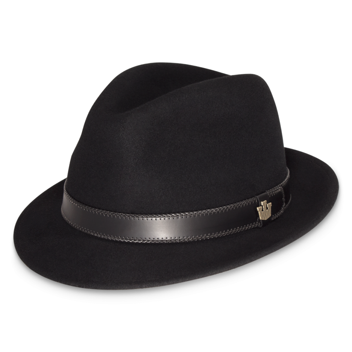 Black Fedora Hat With Gray Ribbon Band Transparent PNG Clipart