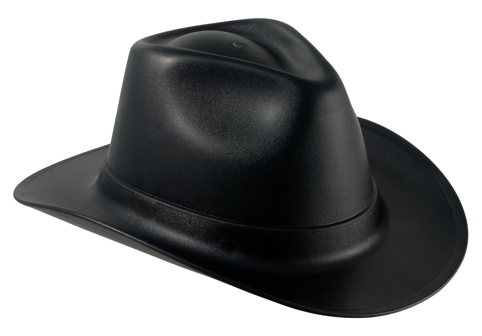Black Leather Fedora Hat With Smooth Rounded Crown Transparent Background Headwear PNG