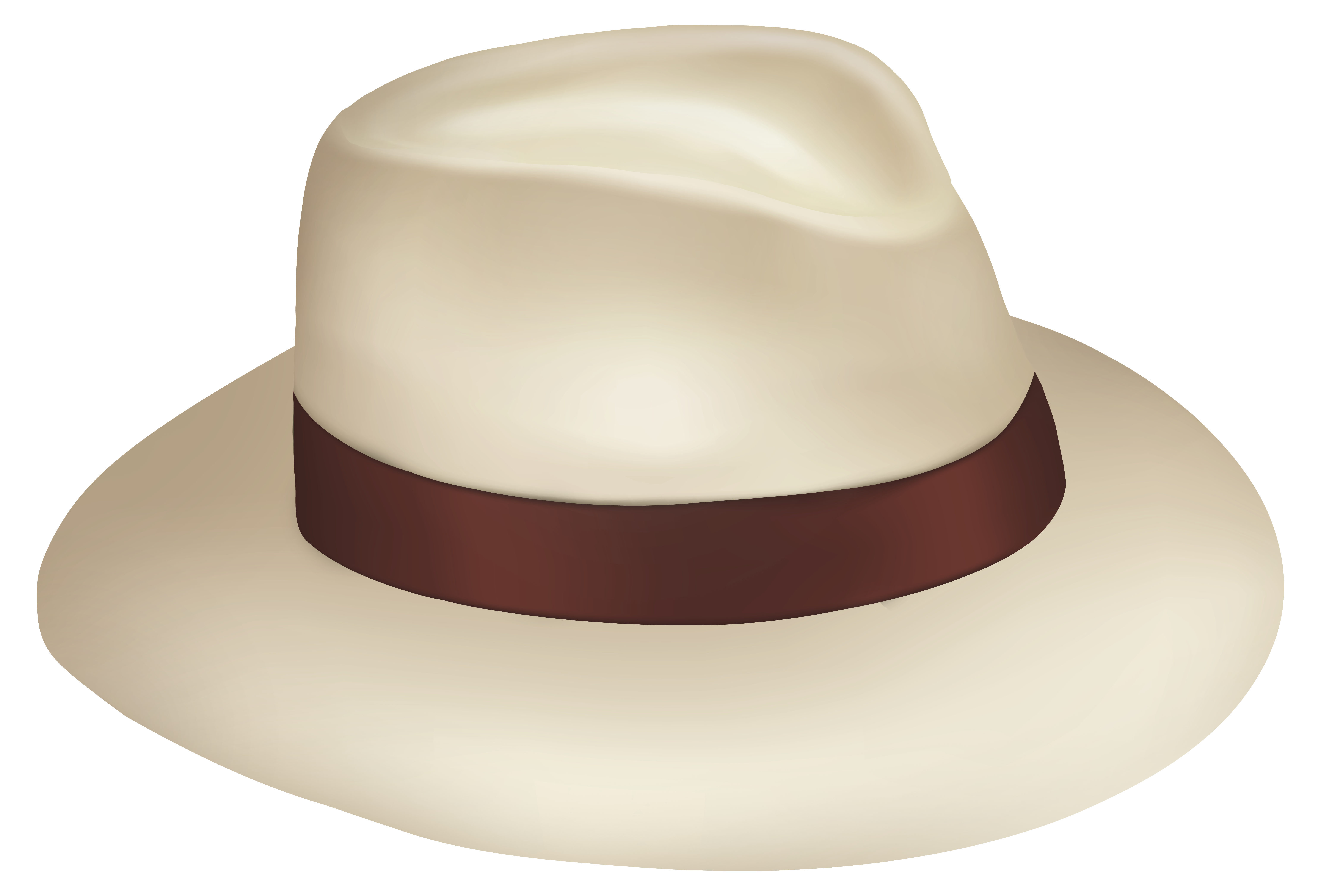 Cream White Fedora Hat With Tan Ribbon Band Transparent Background Cowboy Hat PNG