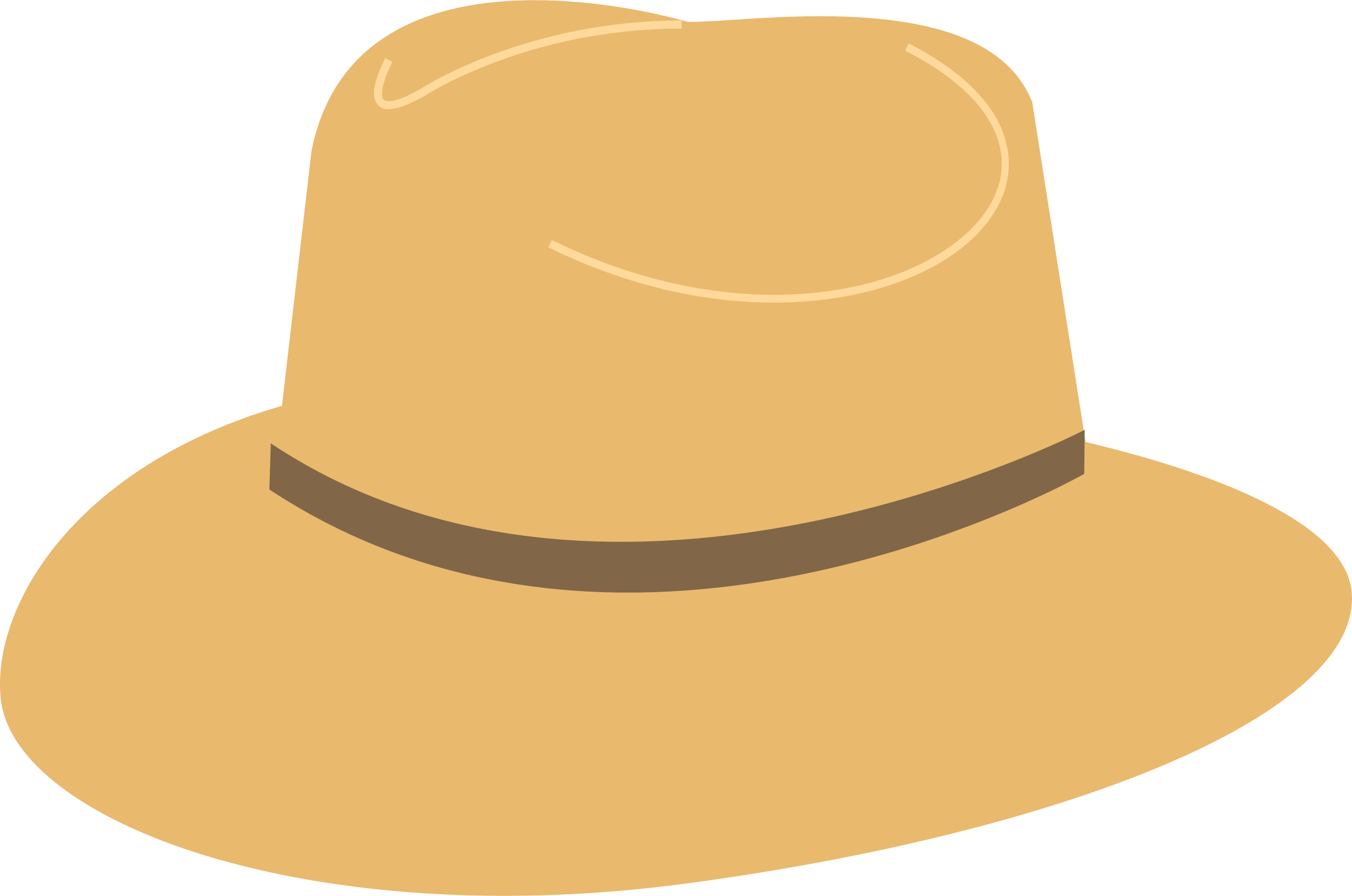 Golden Tan Cowboy Hat Flat Vector Illustration Printable PNG Graphic With Transparent Background