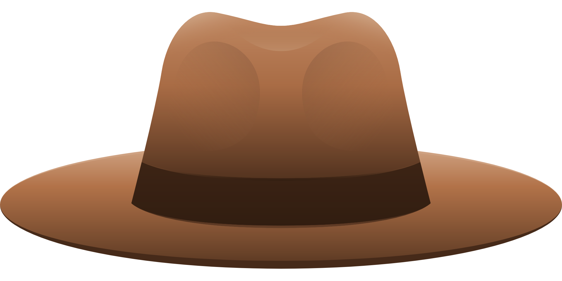 Simple Brown Fedora Hat With Wide Brim PNG Image With Transparent Background