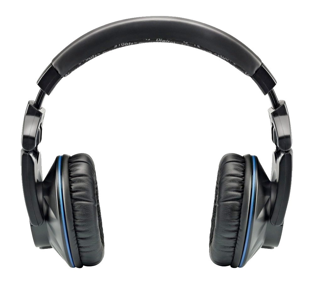 Black And Gray Stereo Headphones With Cushioned Earpads Isolated On Transparent Background