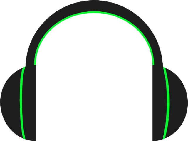 Black And Green Gaming Headset Headband Symbol Transparent Background PNG Image