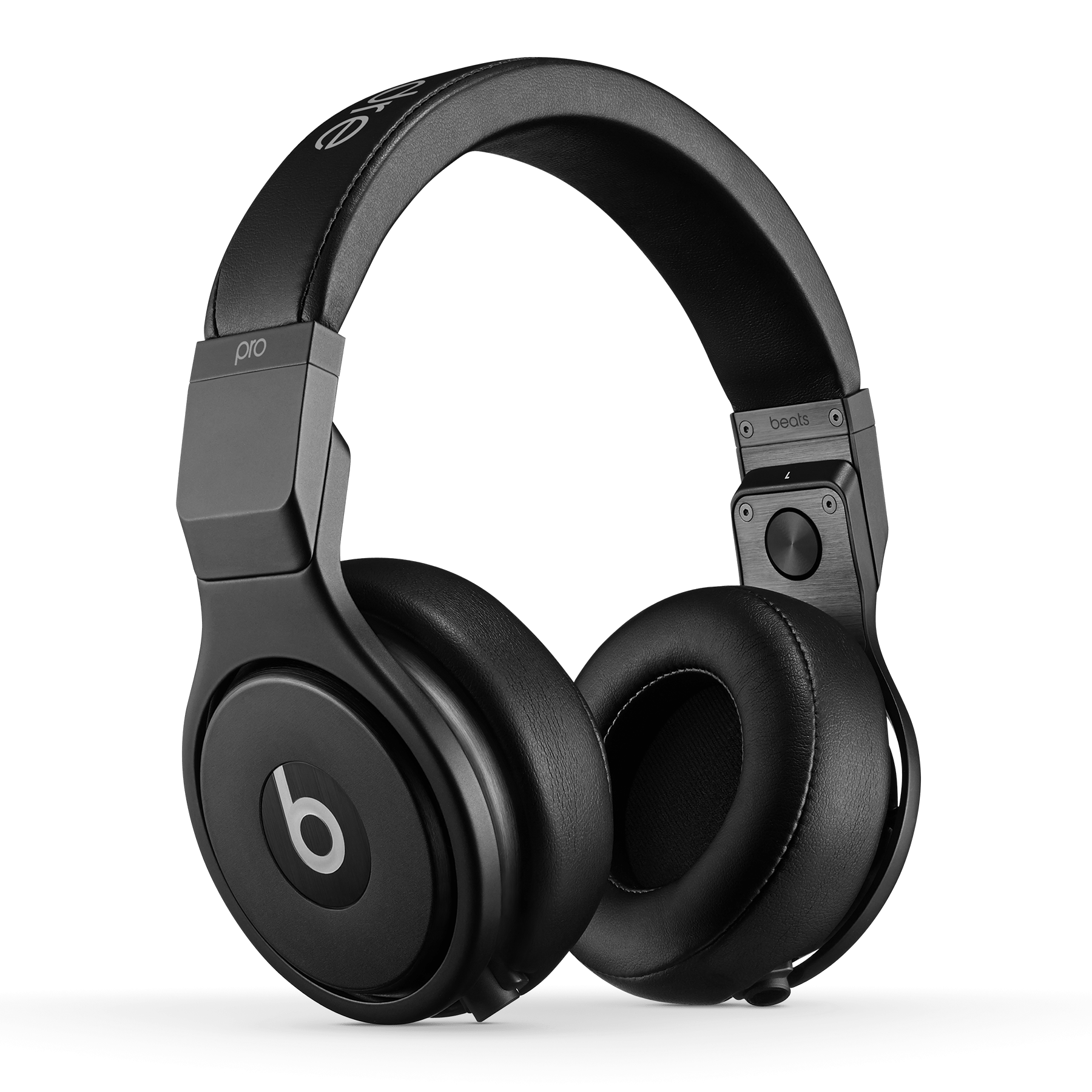 Black Beats Style Over Ear Headphones With Round Logo Isolated On Transparent Background