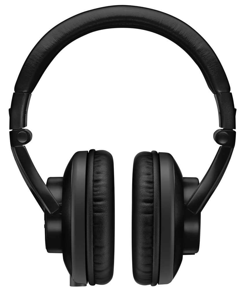 Black Closed Back Over Ear Headphones Product View Clean Cutout Transparent PNG Image