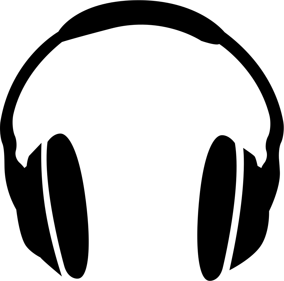 Black Outline Headphones Icon With Padded Ear Cups Clean Cutout Transparent PNG Image