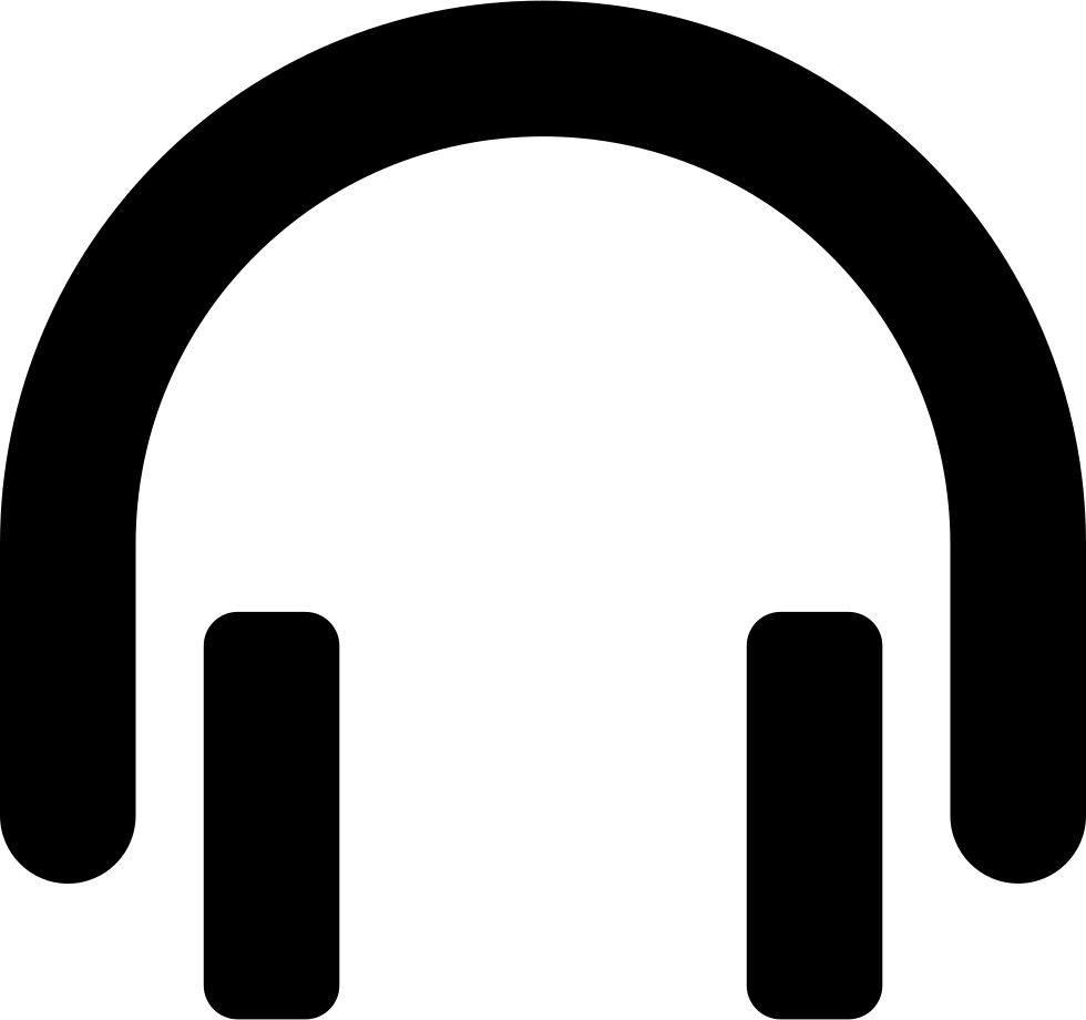Black Over Ear Headphones Simple Audio Symbol Icon Transparent Background PNG Image