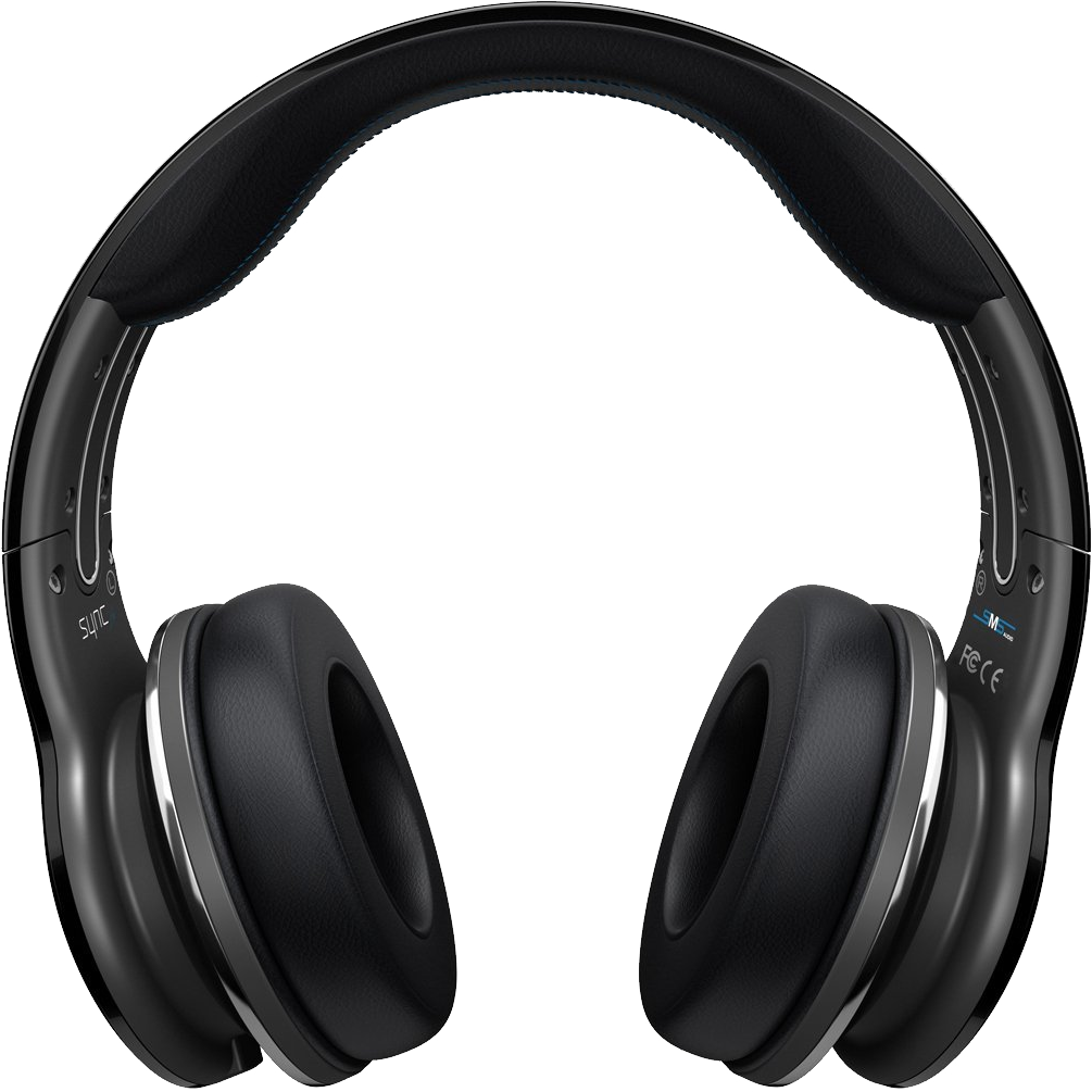Black Over Ear Headphones With Thick Soft Headband Transparent PNG Image For Creative Projects