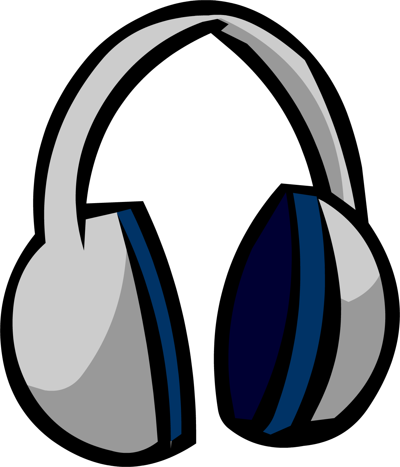 Blue And Gray Cartoon Headphones With Cushioned Ear Pads Transparent Background Audio Headset PNG