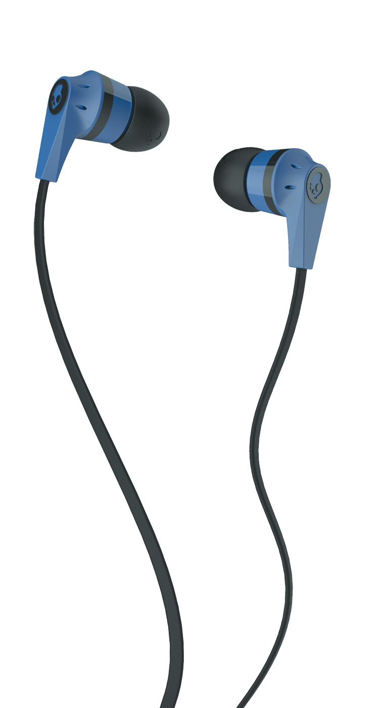 Blue Wired Earbuds With Silicone In Ear Tips Audio Gear PNG With Clear Background