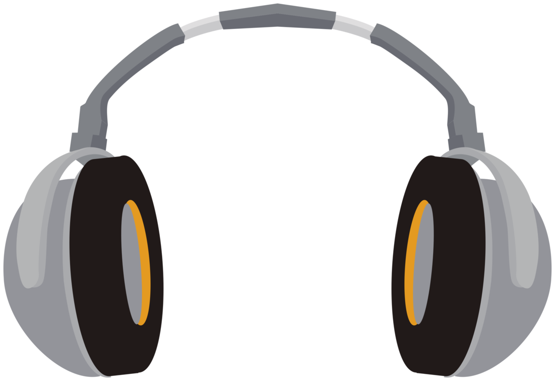 Gray Gaming Headset With Orange Ear Cup Accents Transparent Background Earphones PNG