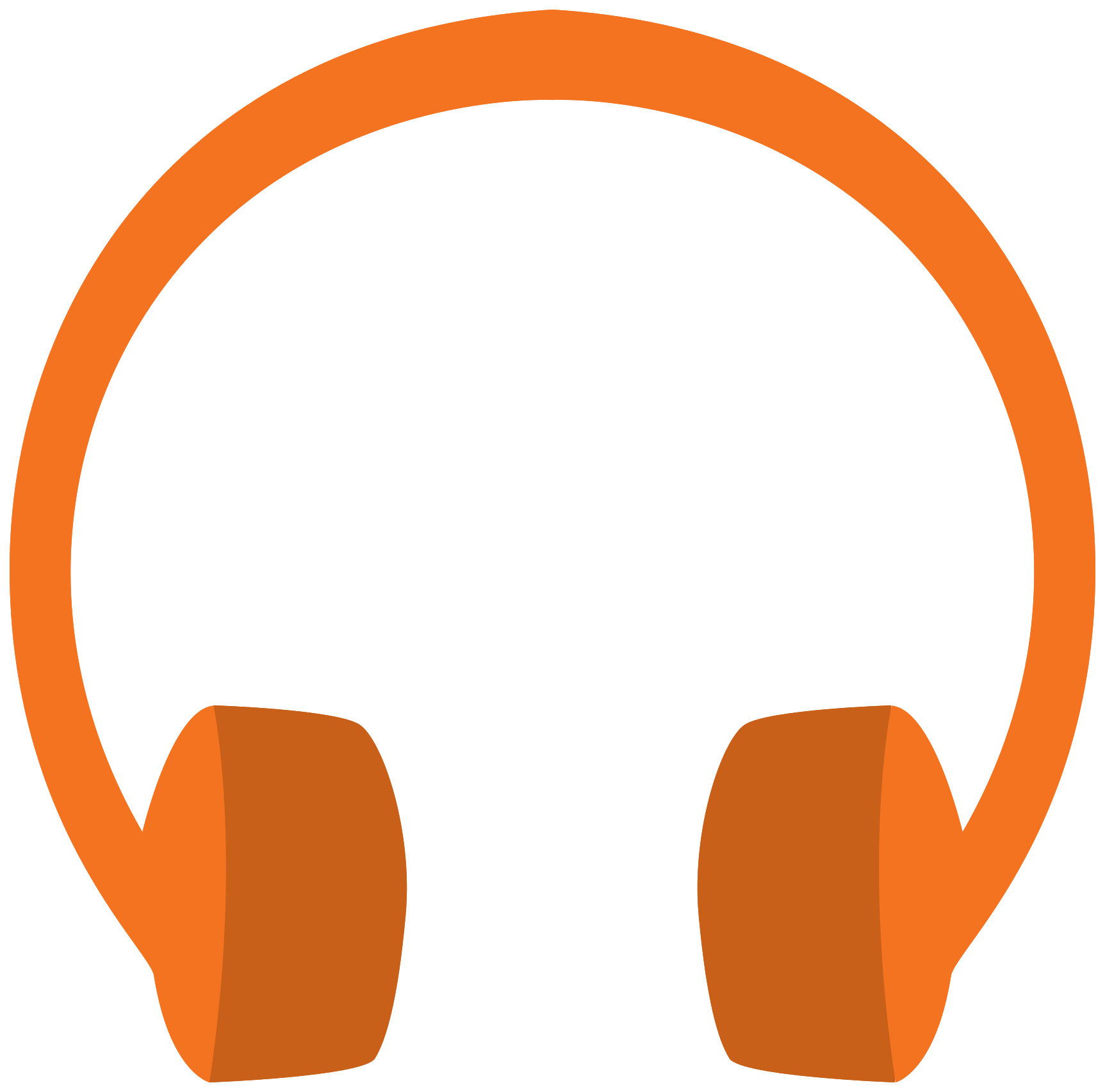 Orange Headphones Symbol Icon With Simple Ear Cups Transparent PNG Clipart