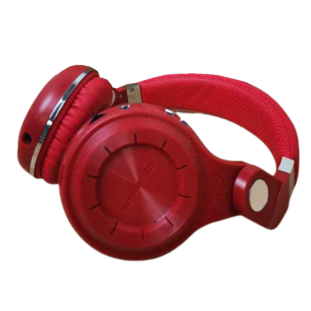 Red Over Ear Headphones Close Up Side Detail Isolated Headphones PNG Artwork