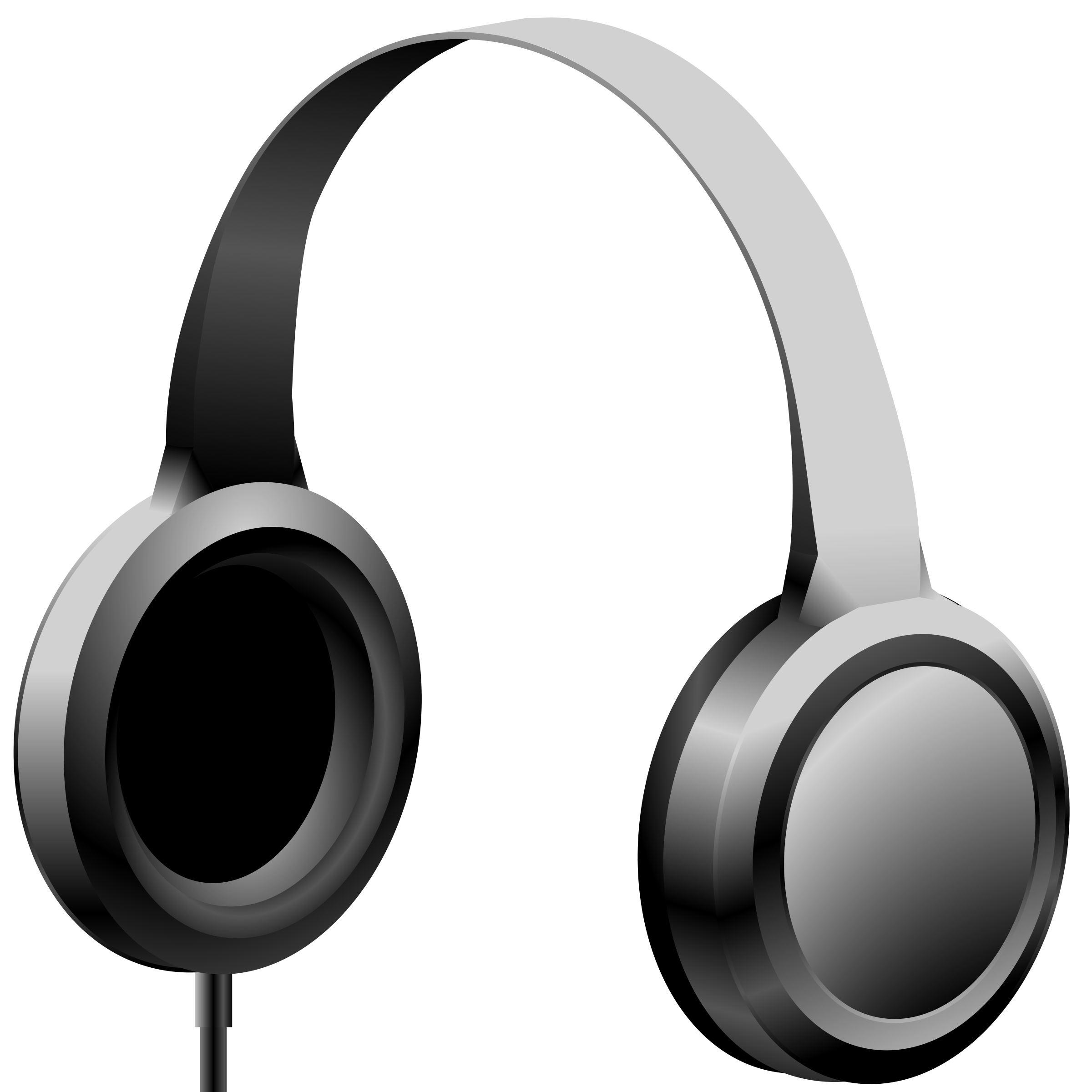 Silver And Black Over Ear Headphones With Round Earcups Transparent Background Audio Headset PNG