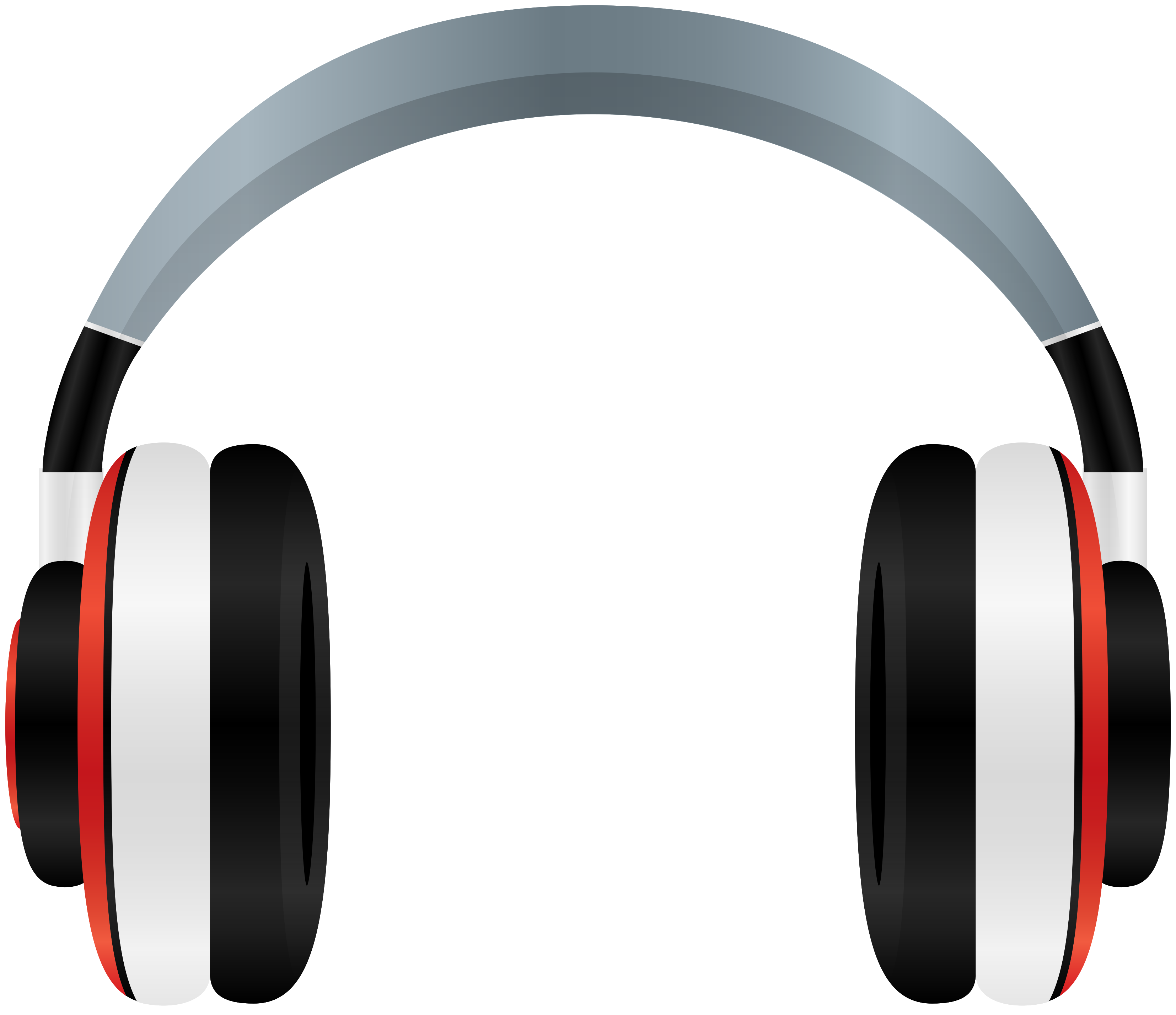 White And Red Modern Wireless Headphones With Curved Band PNG Cutout With Clear Background