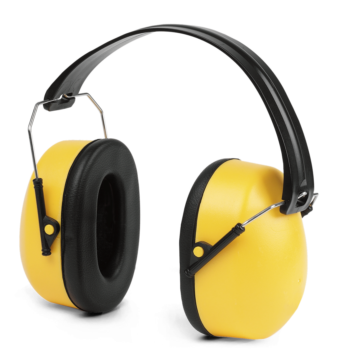 Yellow And Black Hearing Protection Earmuffs Side View Transparent Background Audio Headset PNG