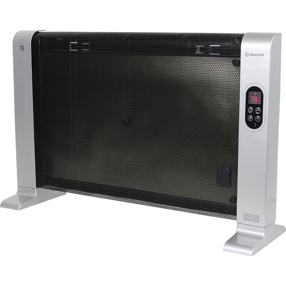 Black Flat Panel Wall Heater Modern Electric Heating Unit Transparent PNG Image