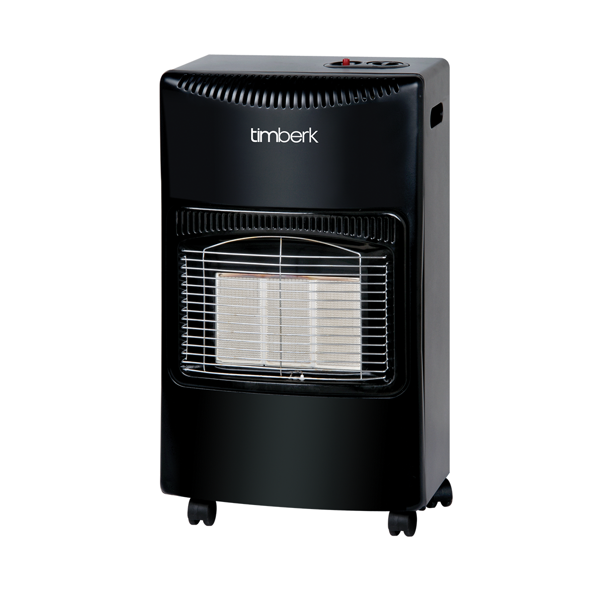 Black Portable Radiant Heater With Protective Front Grill PNG Image