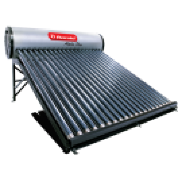 Black Solar Thermal Panel And Water Tank On Rooftop Frame Transparent PNG