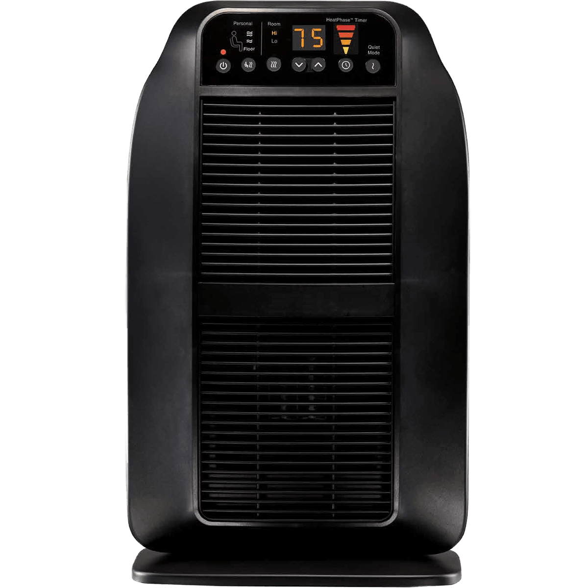 Black Tower Ceramic Space Heater Slim Modern Room Appliance PNG