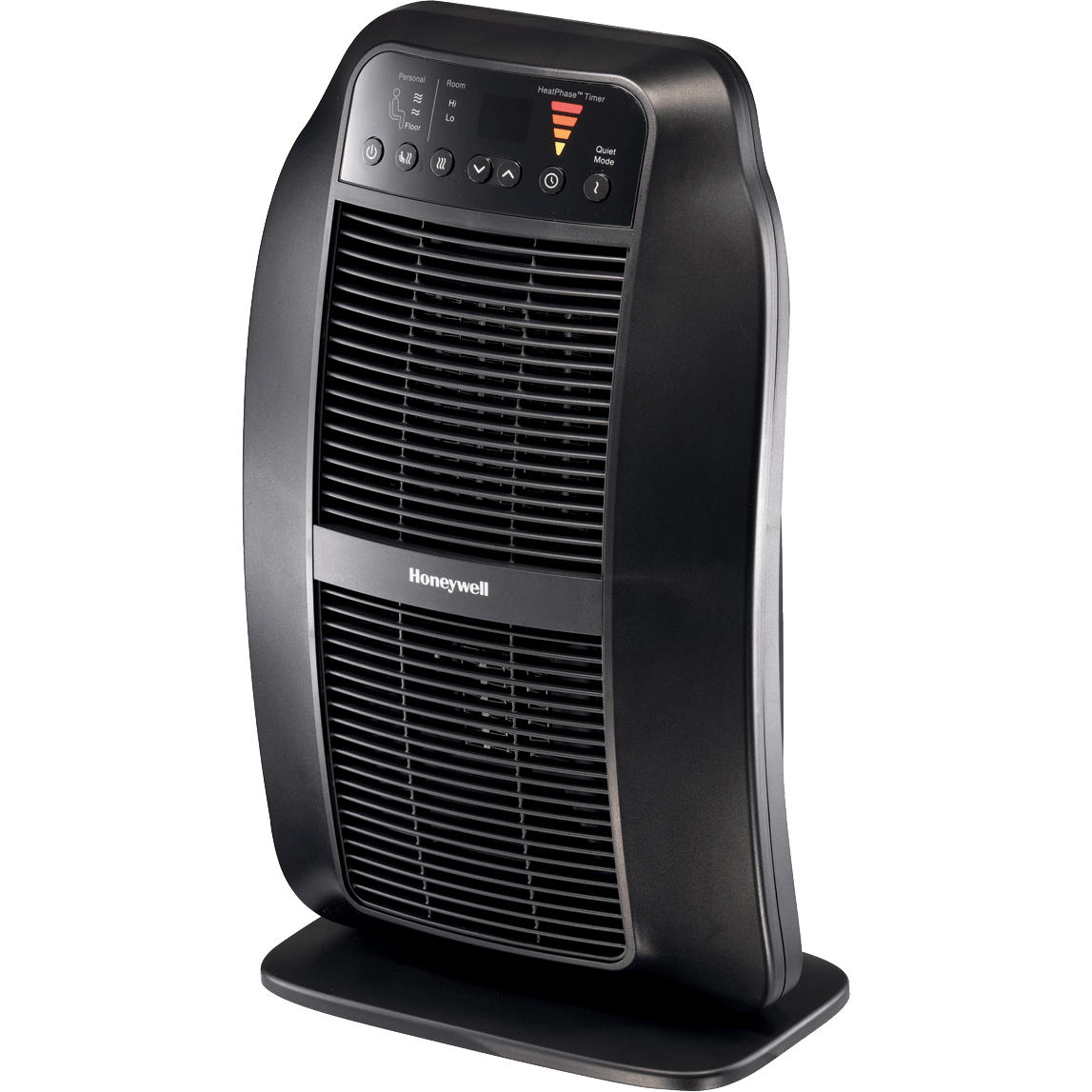 Black Tower Space Heater With Top Mounted Controls PNG Product Image